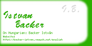 istvan backer business card